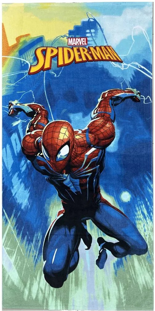 Bavlnená plážová osuška Spiderman v lete - 100% bavlna, froté s gramážou 320 gr./m² - 70 x 140 cm