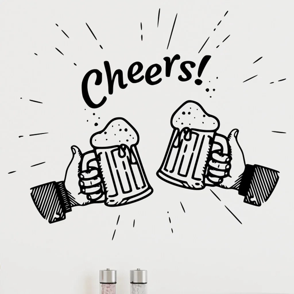 Veselá Stena Samolepka na stenu na stenu Cheers Farba: černá