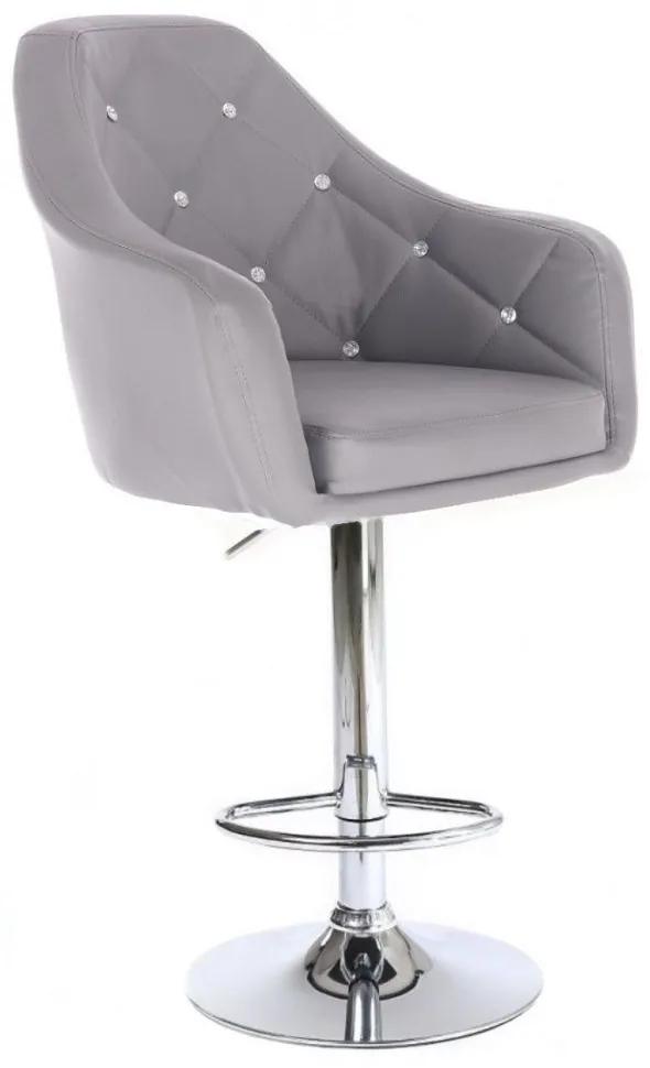 LuxuryForm DESIGN Barová stolička ROMA na striebornom tanieri - šedá