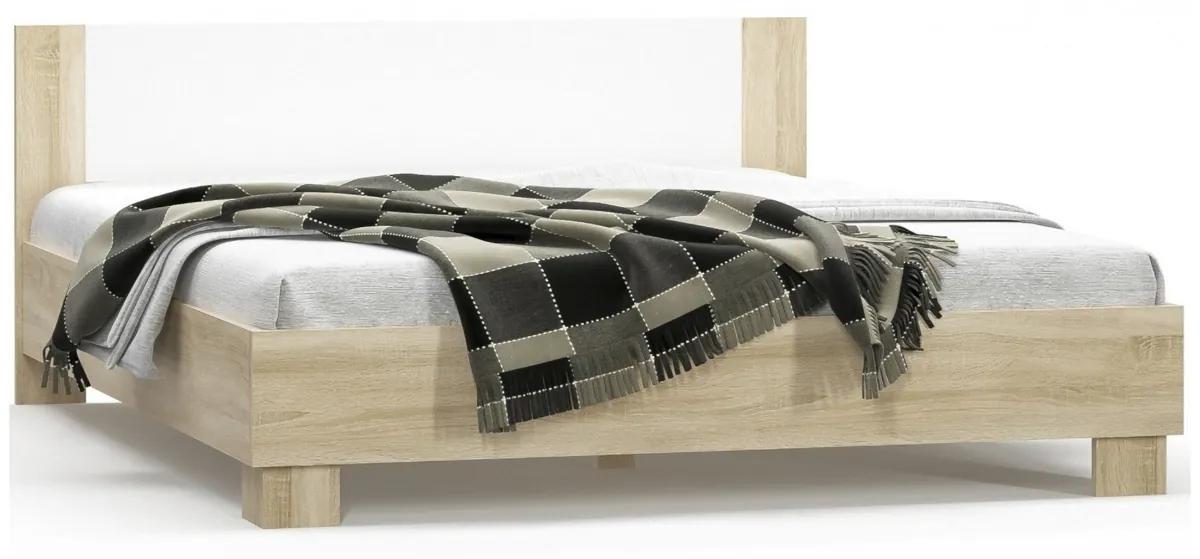 Manželská posteľ s roštom Mateo LB-160 160x200 cm - dub sonoma / biela