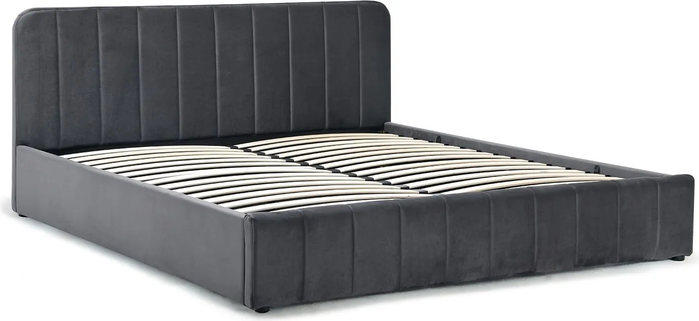 Noela Čalúnená posteľ s úložným priestorom tmavo šedá AVENA 180