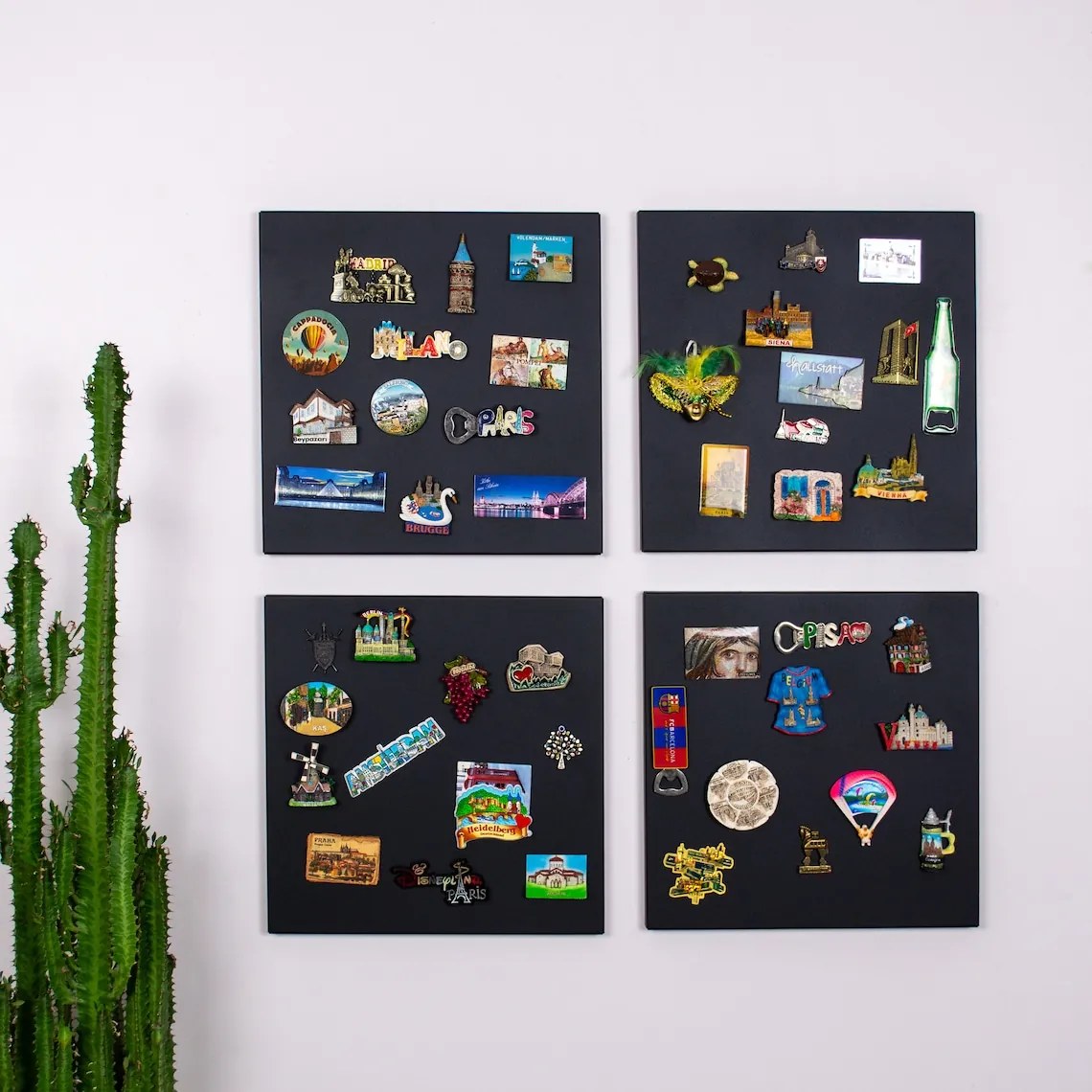 Toptabule.sk Bezrámové tabule na magnetky čierne - SET 4ks 50x50 cm