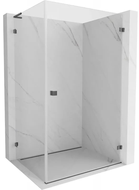 Mexen Lunar-B L pravostranný výklopný sprchový kút 95 x 70 cm, číre sklo, brúsený grafit, 832L-095-070-66-00-P