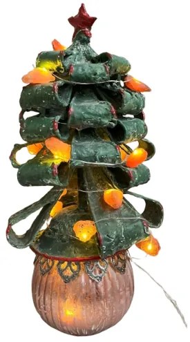 Dekor Led lampa Vianočný stromček metal Karneol 36*17