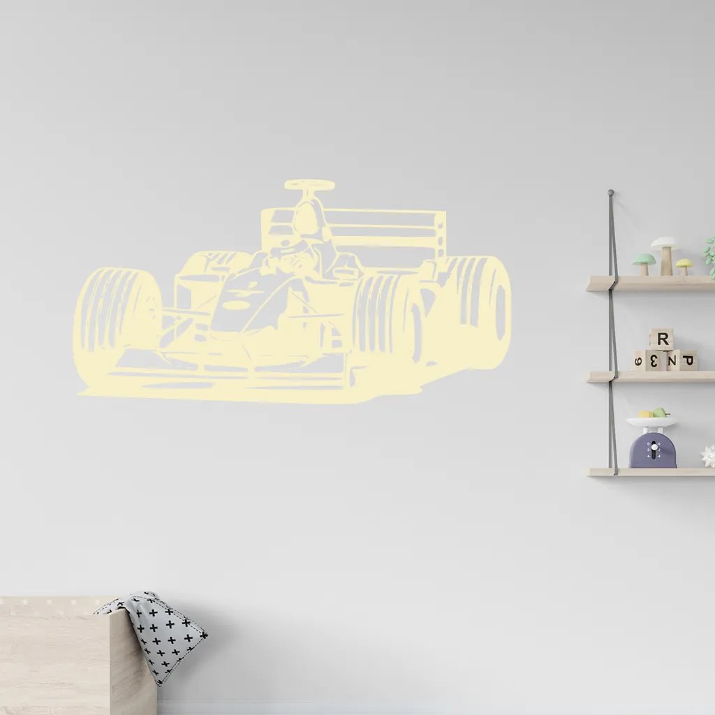 Veselá Stena Samolepka na stenu na stenu Formula Farba: béžová, Veľkosť: 60 x 30 cm