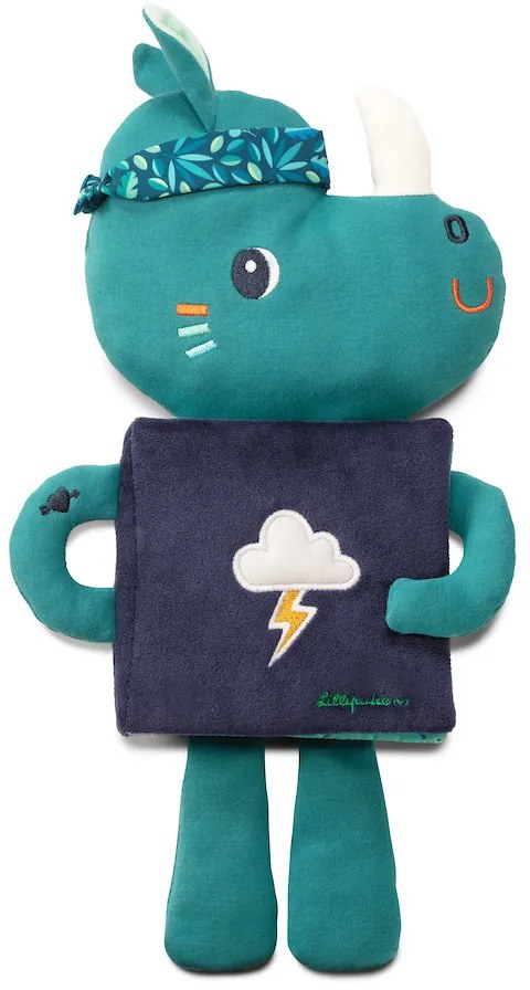 Lilliputiens - textilná knižka so svietiacim obrázkom - nosorožec Marius