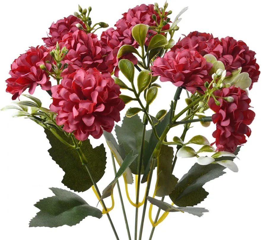 Dekorácia umelá kvetina s červenými kvetmi - 15*8*30 cm