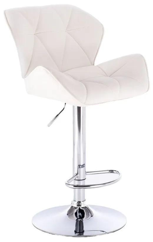 LuxuryForm DESIGN Barová stolička MILANO na striebornom tanieri - biela