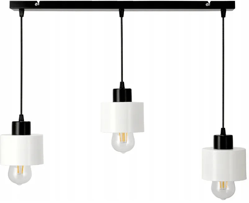 BERGE LED závesná lampa Beam - 3xE27 - CUBE WHITE