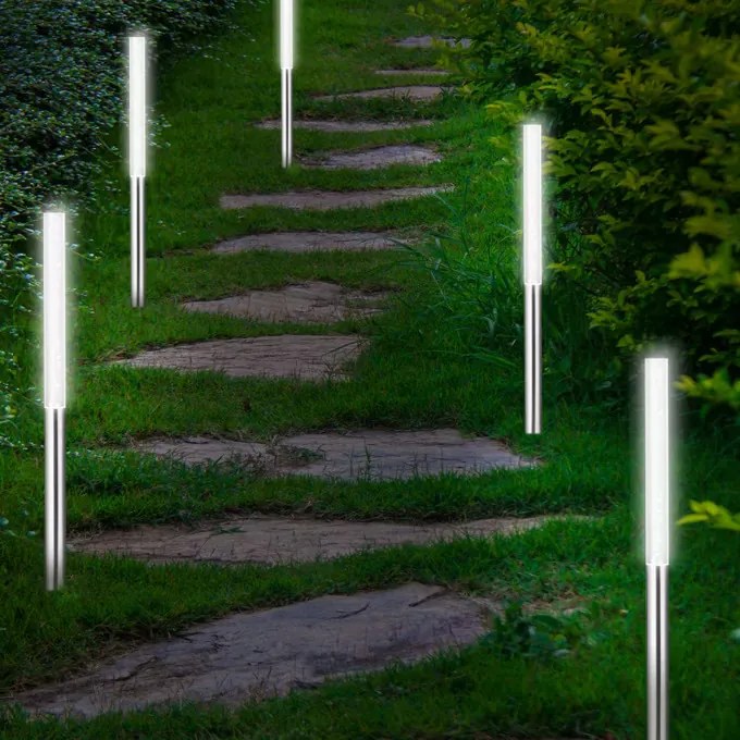 InternetovaZahrada Sada 5 LED solárnych lámp - biela
