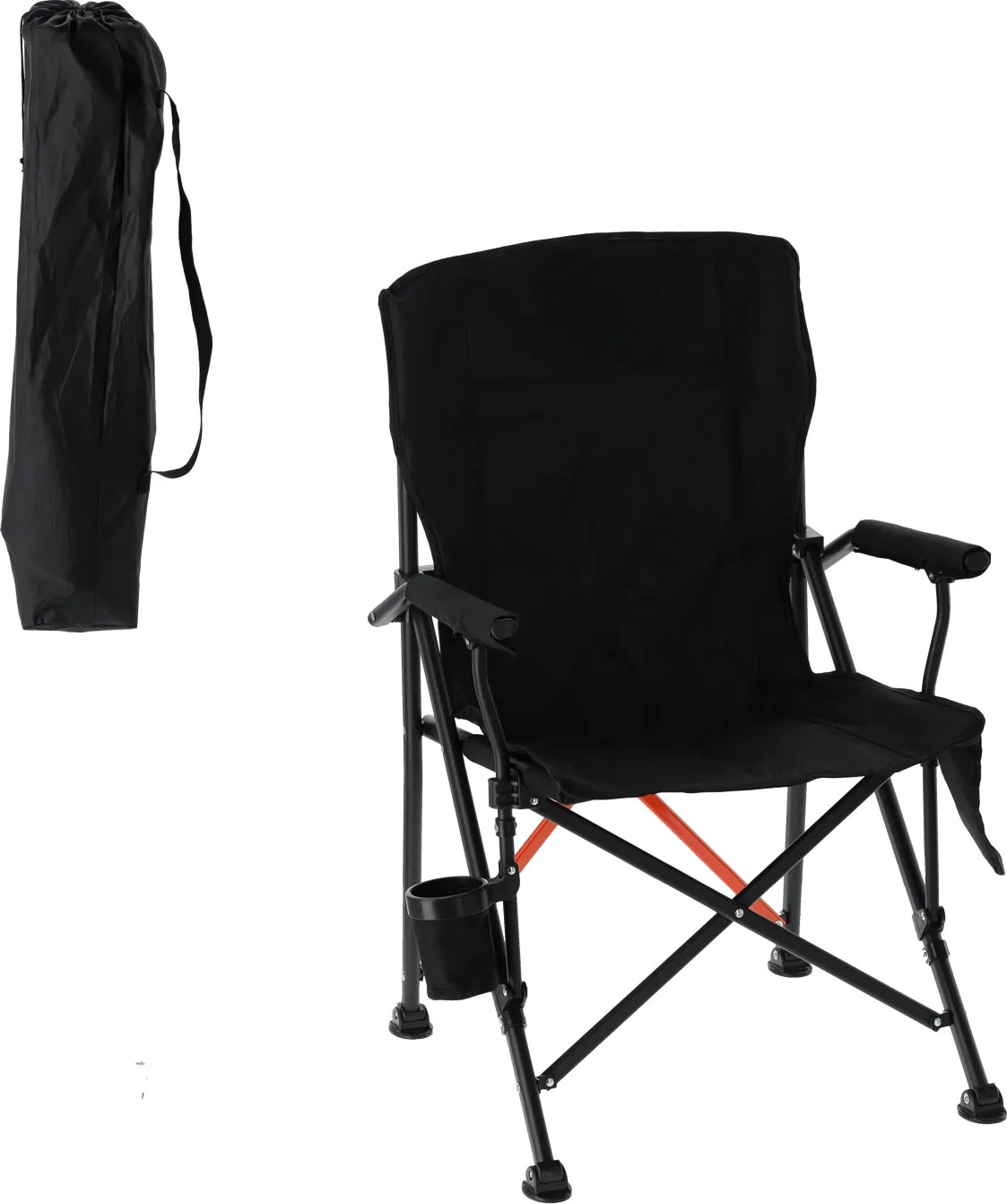 SKLADACIA STOLIČKA PRE TURISTIKU/RYBÁRENIE, ČIERNA, 58 x 58 x 90 CM *6372