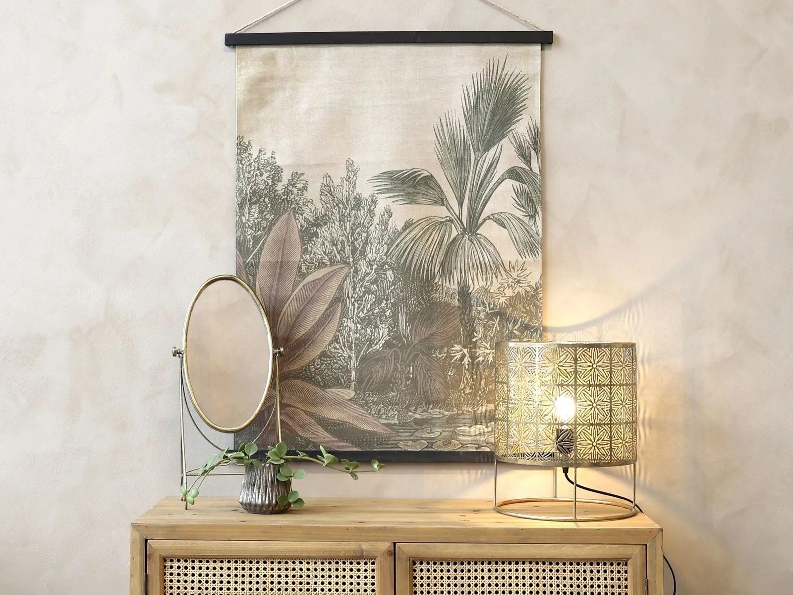 Nástenná vintage mapa s palmmovými listami Palm Trees - 76*97 cm