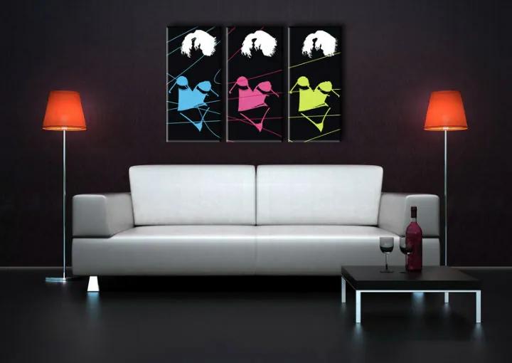 Ručne maľovaný POP Art obraz Three sexy woman | rôzne rozmery