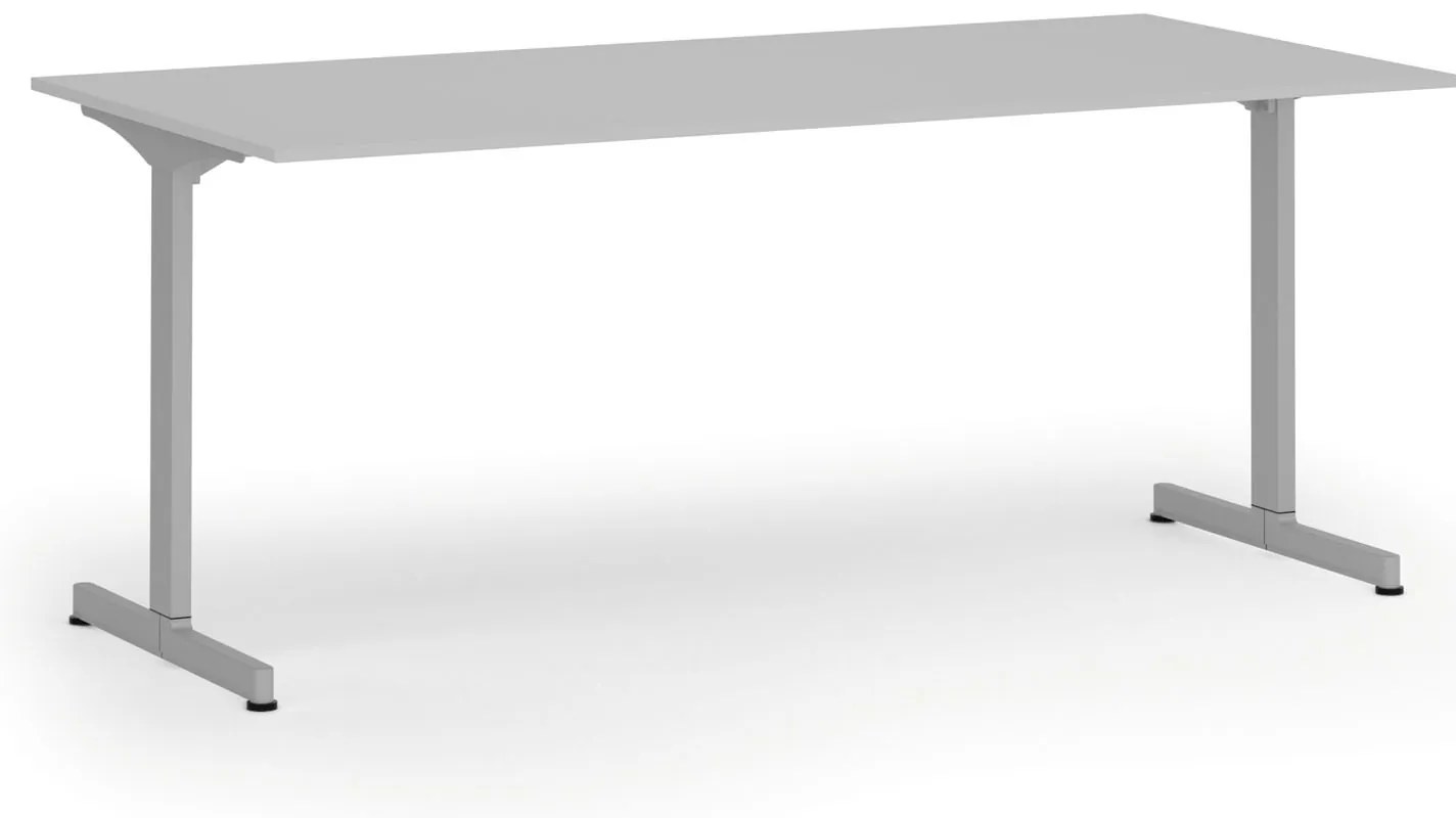 Kancelársky stôl PRIMO BETA, 180x90 cm, sivá podnož, sivá