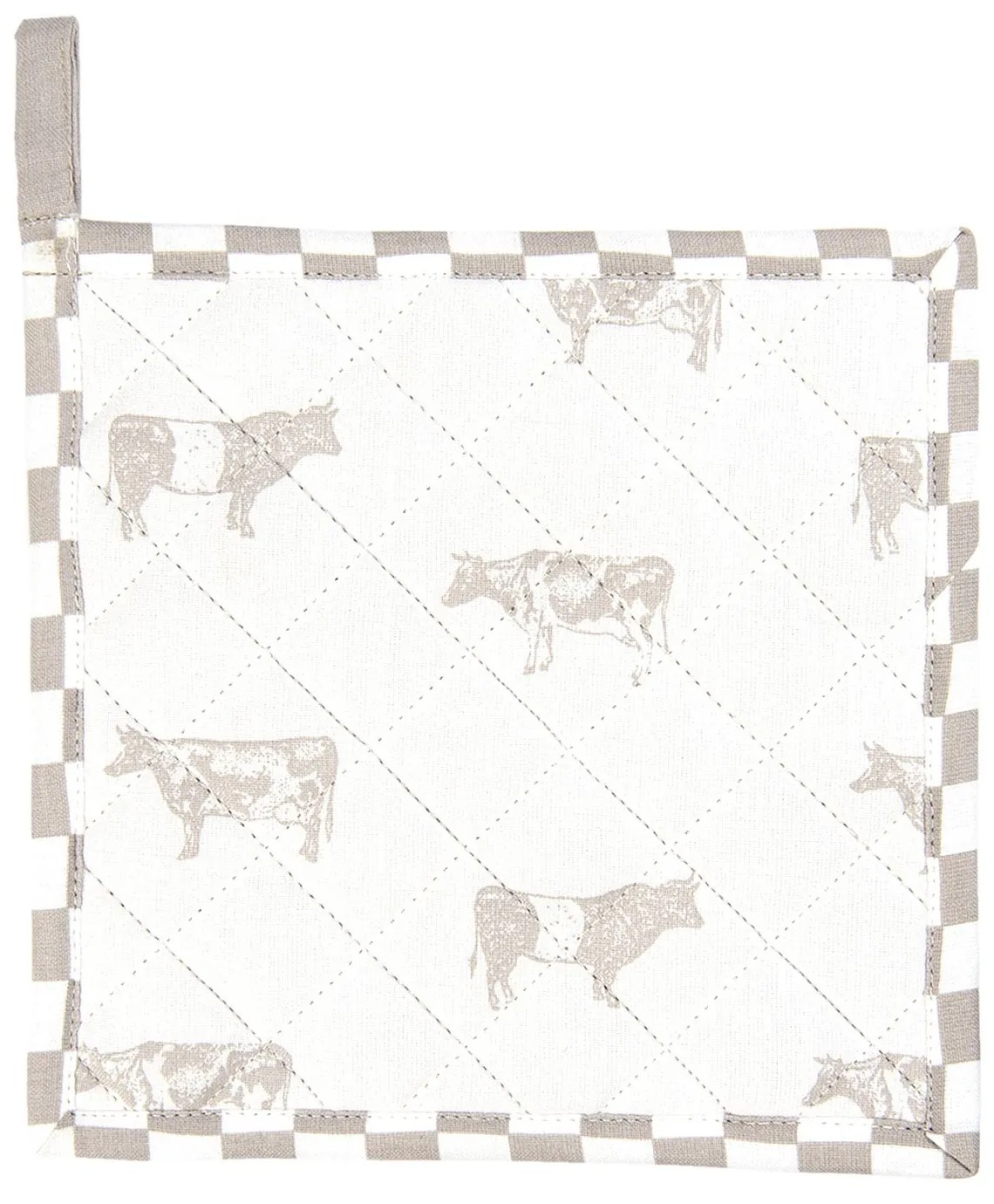 Bavlnená podložka / chňapka s béžovým potlačou Life with Cows - 20 * 20 cm