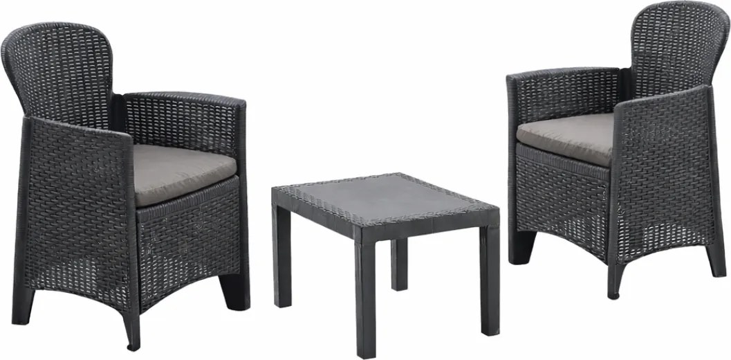 Záhradný set AKITA, 3-dielny, antracitová I.P.A.E-Progarden