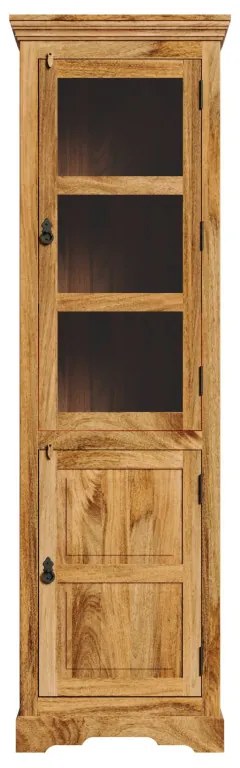 Vitrína Guru 60x200x45 z mangového dreva Mango natural
