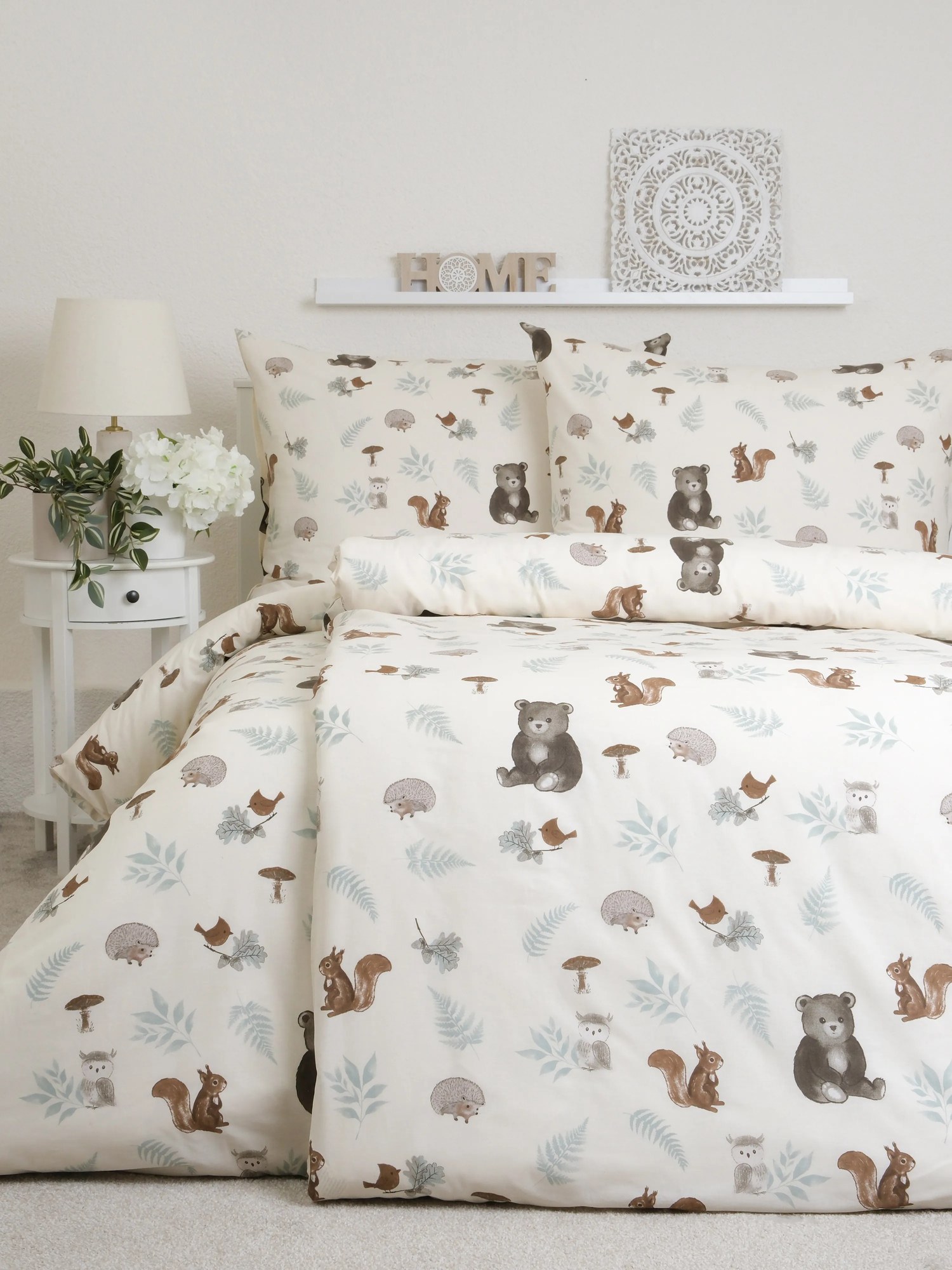 Predĺžené bavlnené obliečky Renforcé – Medvedík v lese