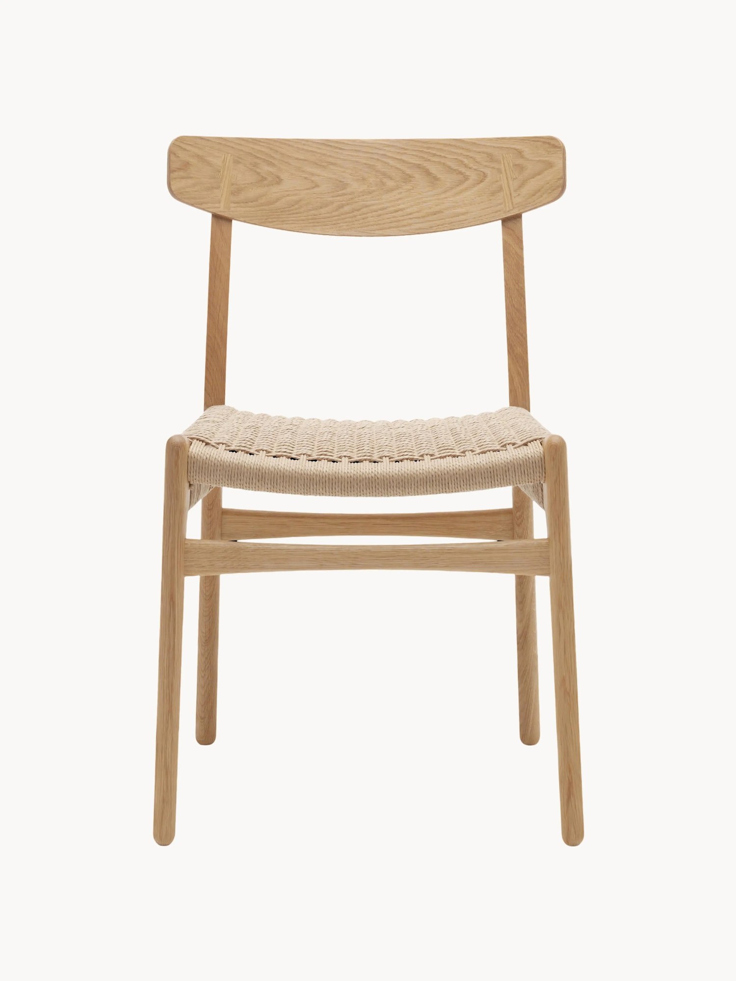 Drevená jedálenská stolička's ručne tkaným sedadlom sedadlom CH23