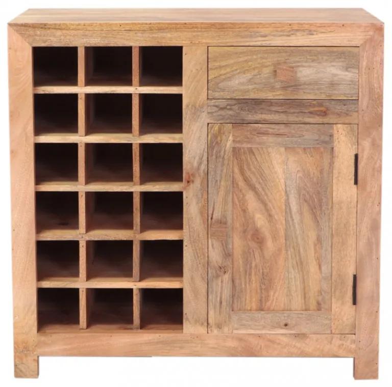 Barová skriňa Hina 90x90x45 z mangového dreva Mango natural