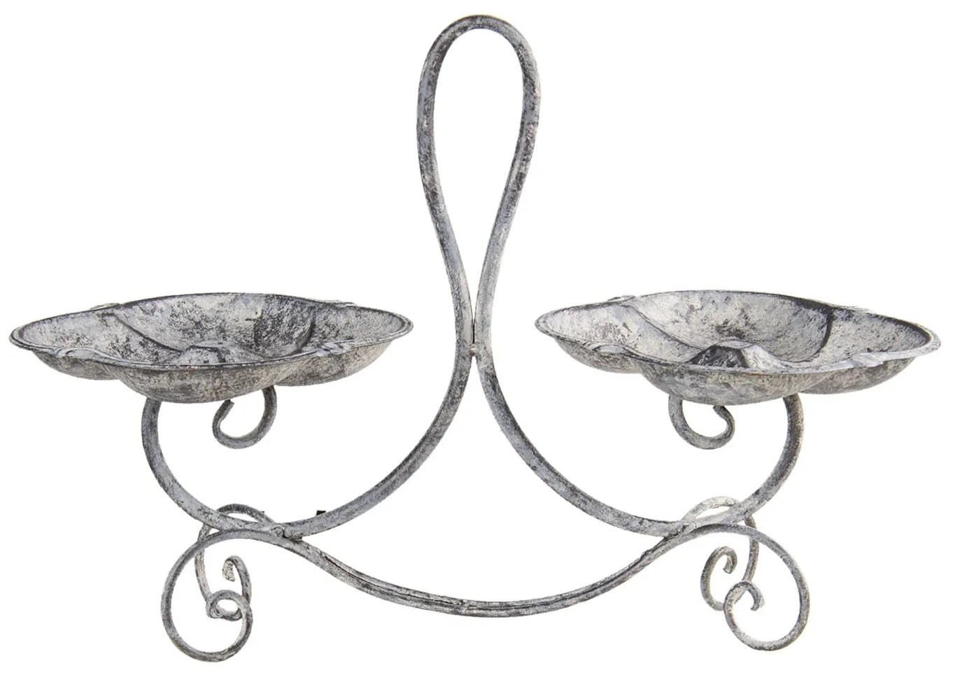 Šedé kovové dekoratívne misky v štýle váhy - 43 * 18 * 32 cm