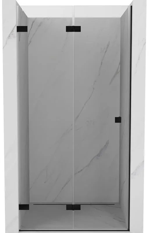 Mexen, Mexen Lunar-F skladacie ľavé sprchové dvere 65 cm, transparentné, čierne - 836-065-000-70-00-L