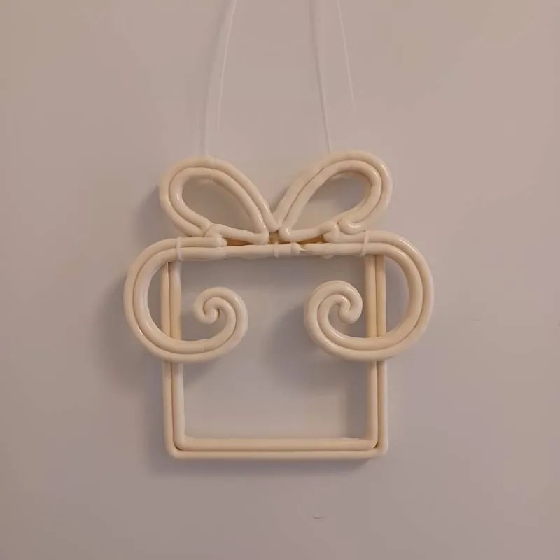 DECOLED Vianočný darček, 30 cm, biely