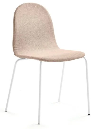 Stolička GANDER, 4 nohy, čalúnená, béžová