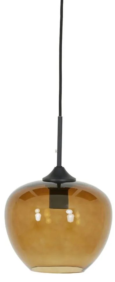 Zelené sklenené závesné svetlo Mayson green and black - Ø 23*18 cm/E27