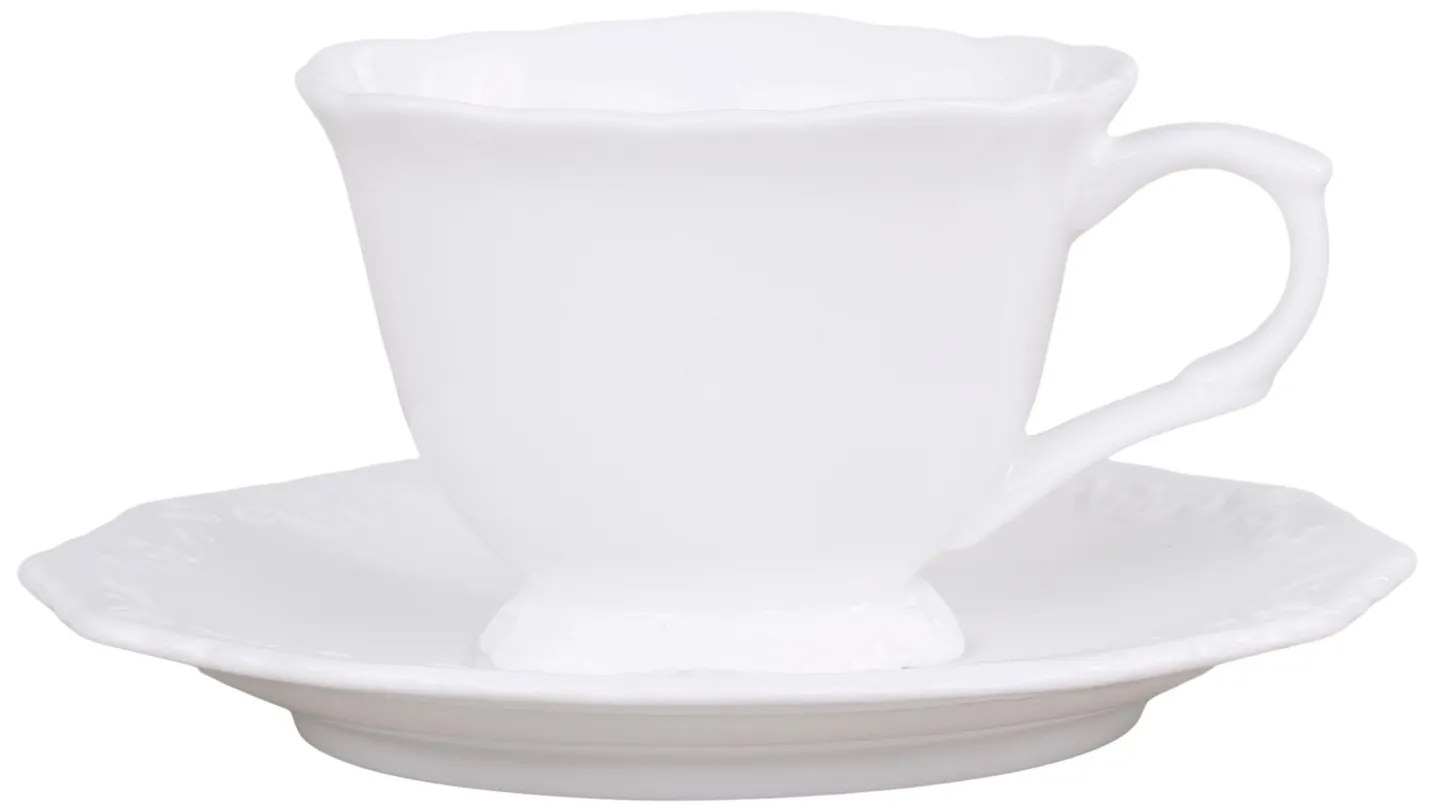 Porcelánová šálka s tanierikom s čipkou Provence lace - 9cm / 0.18L