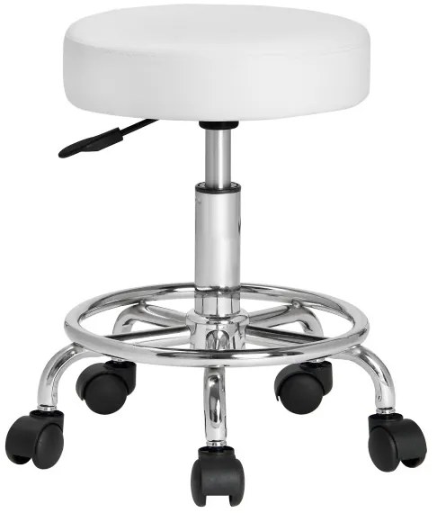 Kozmetická stolička CASARIA výškovo nastaviteľná otočná biela