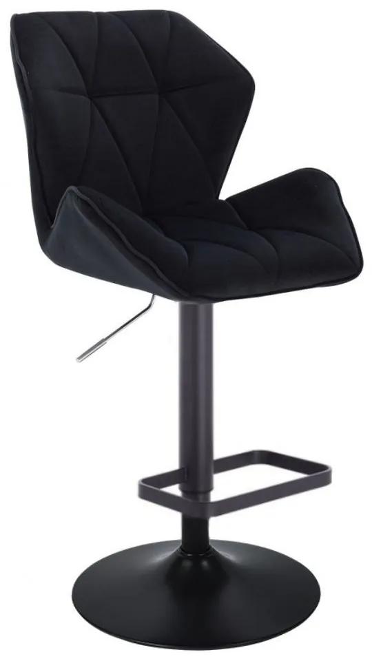 LuxuryForm DESIGN Barová stolička MILANO MAX VELUR na čiernom tanieri - čierna