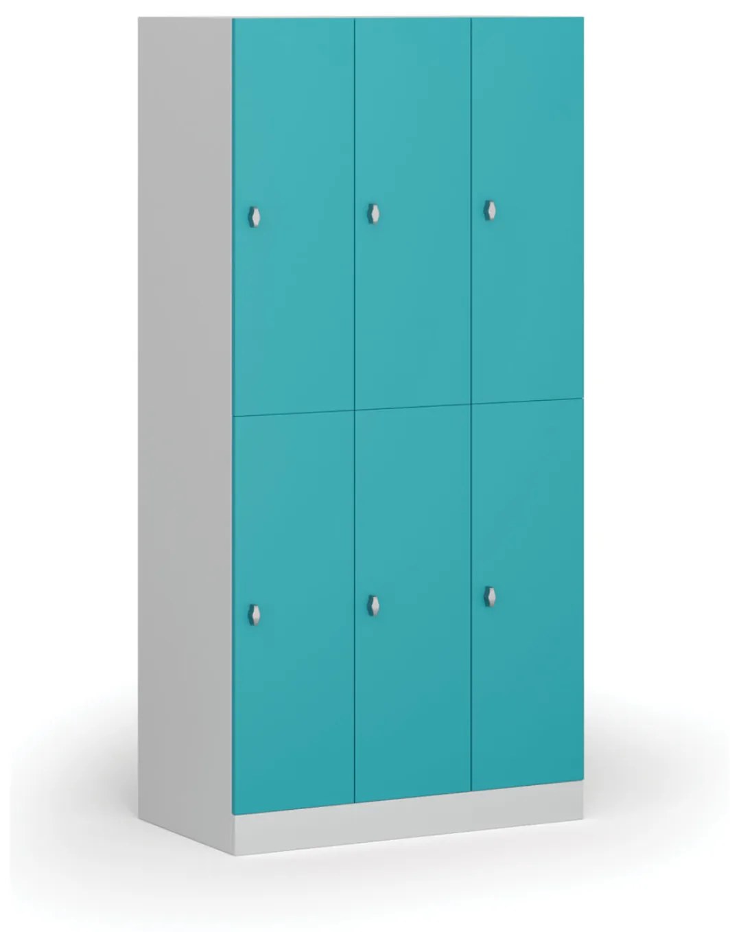 Šatníková skrinka s úložnými boxmi, 6 boxov, 1850 x 900 x 500 mm, otočný zámok, zelené dvere