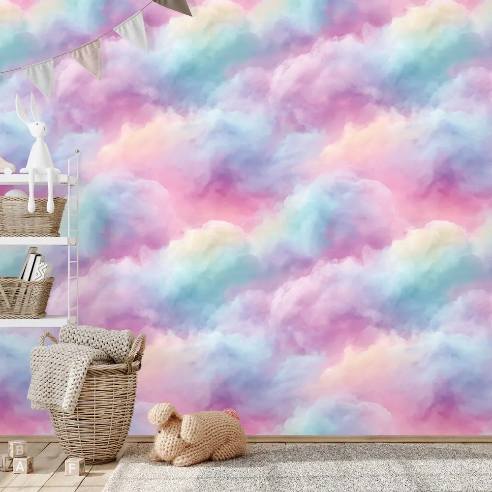 Tapeta pastelové dúhové oblaky