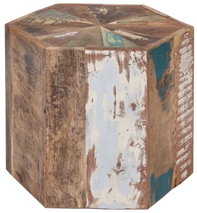 furniture-nabytek.cz - Masívny konferenčný stolík Wakefield z recyklovaného dreva, lakovaný, viacfarebný, šesťuholníkový