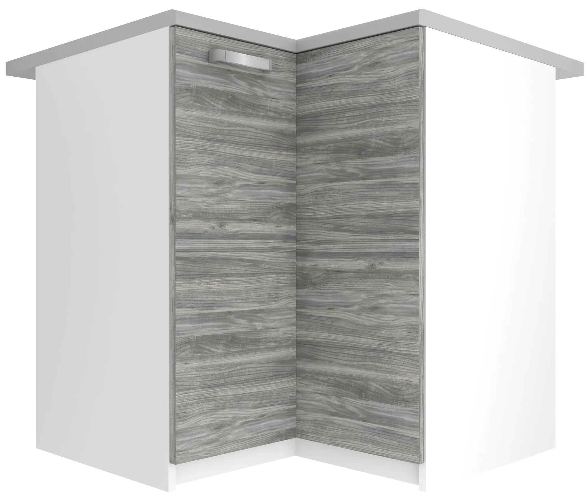 Kuchynská skrinka Belini spodná rohová 90 cm šedý antracit Glamour Wood s pracovnou doskou TOR SNP90/2/WT/GW1/0/U