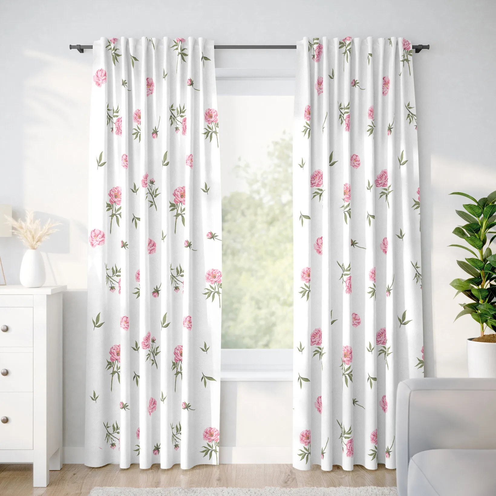 Goldea bavlnený záves - pivonky 140x150 cm