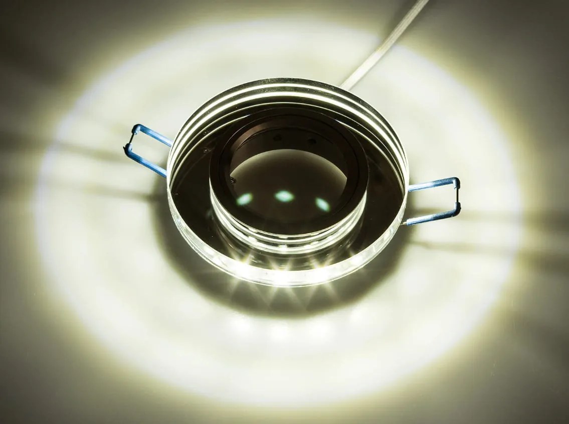 BERGE Podhľadové bodové svietidlo BRG71023 nevýklopné - GU10 - okrúhle + svietiaca LED pásik 3W neutrálna biela