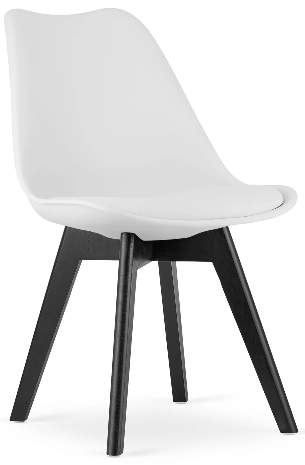 Biela stolička BALI MARK s čiernymi nohami