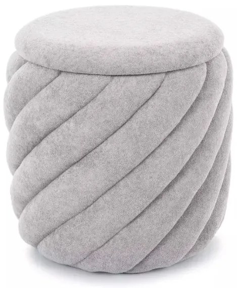 Sivý taburet PELARO s úložným priestorom 42x42 cm