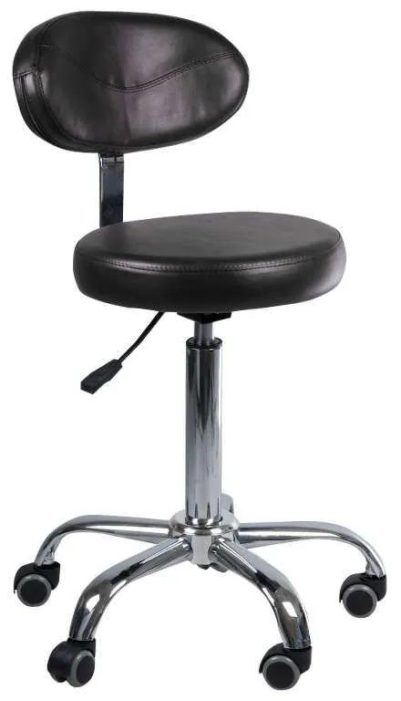 LuxuryForm DESIGN Stolička BERN na striebornej základni s kolieskami - čierna