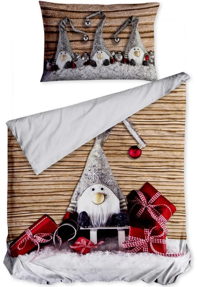 Gipetex Natural Dream 3D talianská obliečka 100% bavlna GNOMO Škriatok - 140x220 / 70x90cm