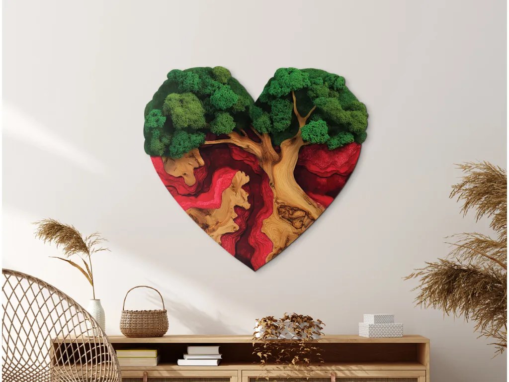 drevko | Machový Strom života Túžba srdca (UV tlač) 45 x 49 cm