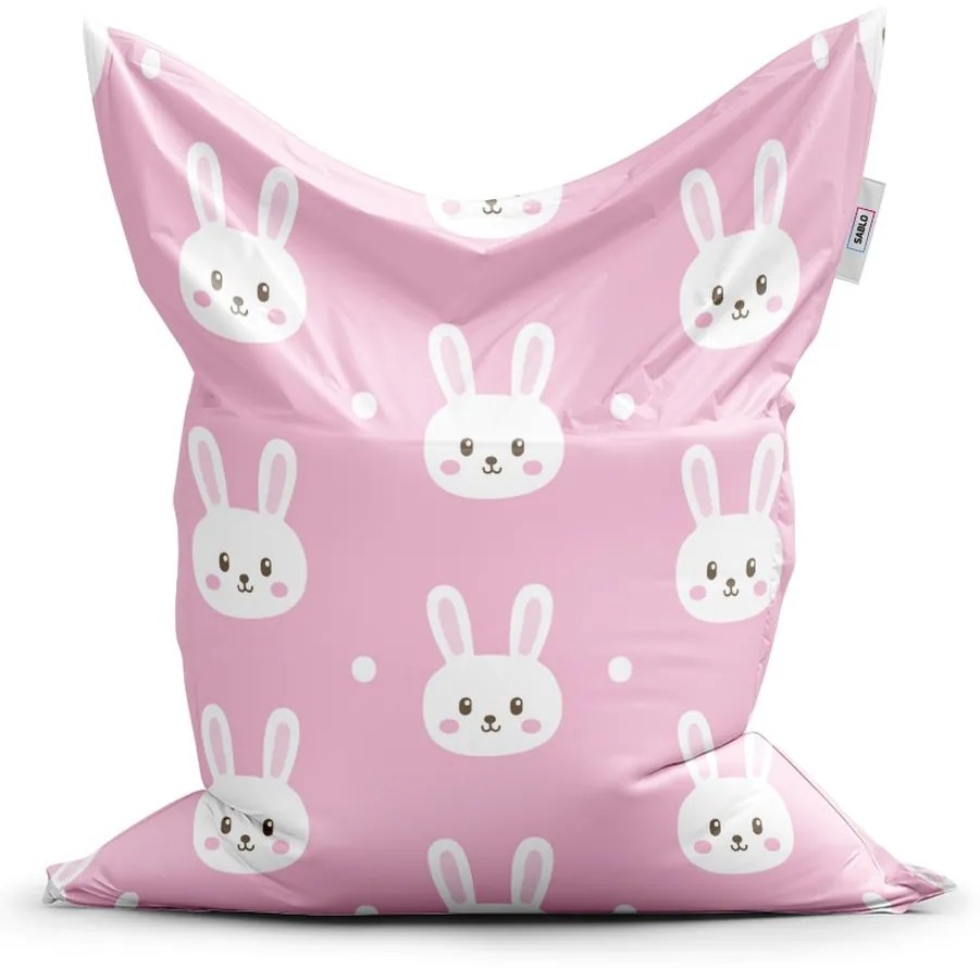Sedací vak Classic zajačiky - detský, ružová