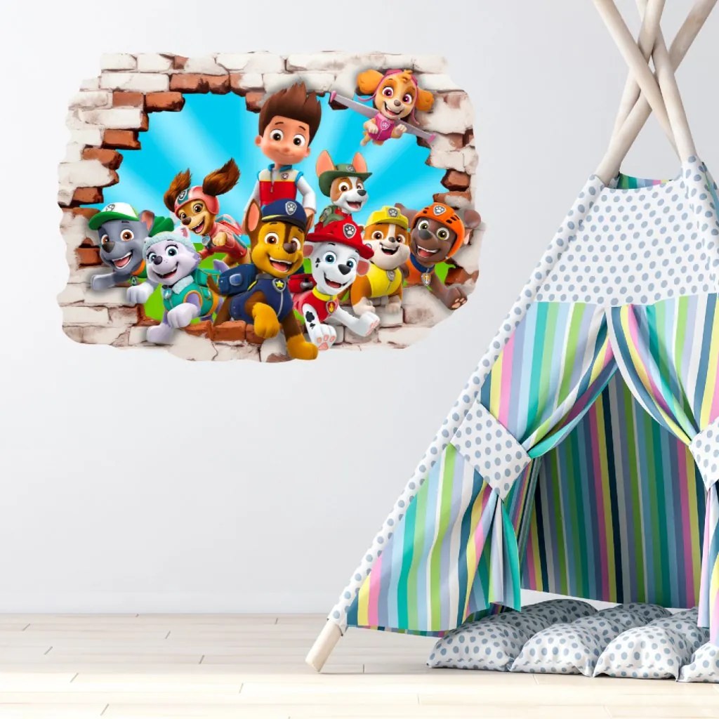 Samolepka na stenu "PAW Patrol" 80x60 cm