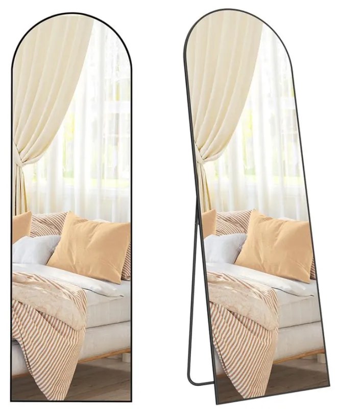 Zaoblené zrkadlo UMBRA, 160x50cm, čierna SongmicsHome