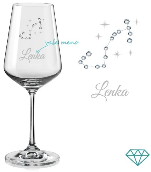 Pohár na víno súhvezdia Škorpióna s kryštálmi