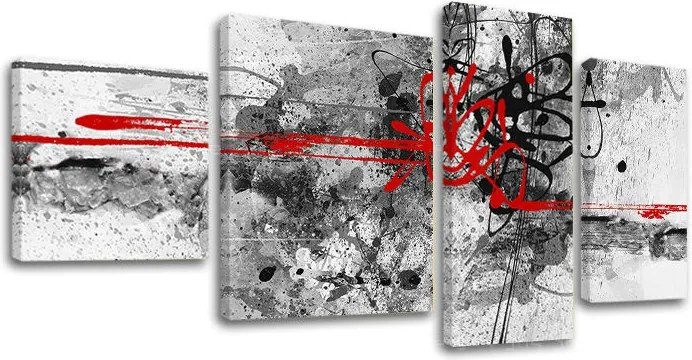 Obraz na plátne 4 dielny ABSTRAKT AB016E40