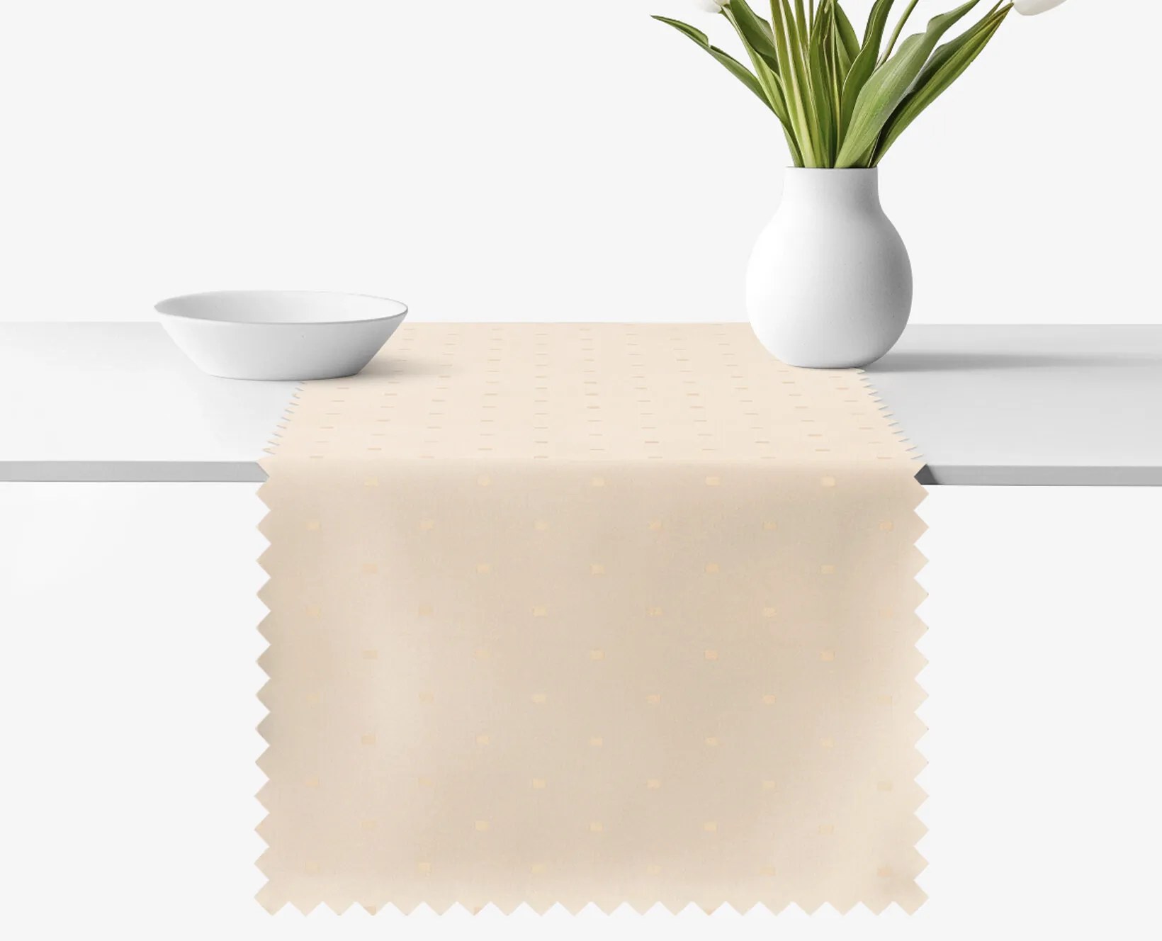 Goldea sviatočný behúň na stôl teflónový - šampaň s lesklými obdĺžnikmi 20x120 cm