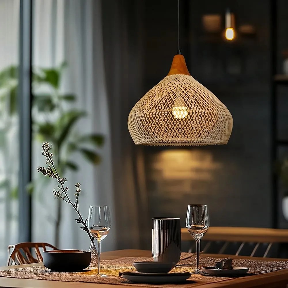 Ratanové závesné svietidlo LF02-M prírodné